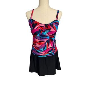 Venus blue orange red pink swimsuit dress one piece women's size 14